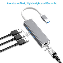 Load image into Gallery viewer, ZYF USB 3.0 Hub with RJ45 10/100/1000 Gigabit Ethernet Adapter for Laptop, Notebook
